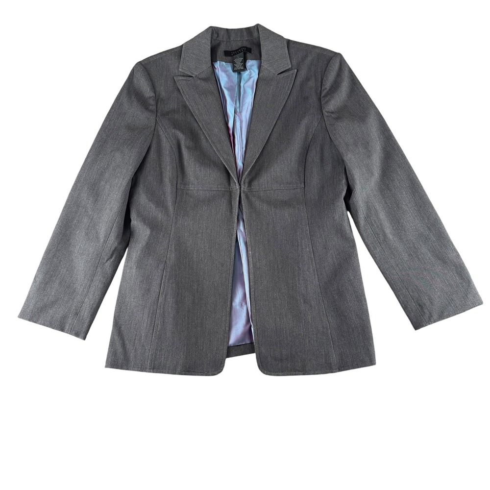The Limited Stretch Gray Blazer Jacket Iridescent Lining Womens LG Professional